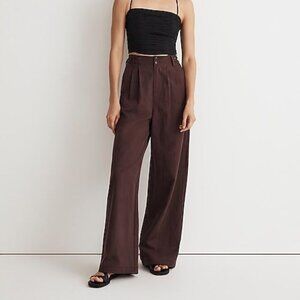 Madewell Harlow Wide Leg Pant - Plum/Brown